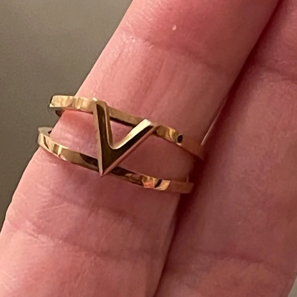 Gold Plated V Style Ring